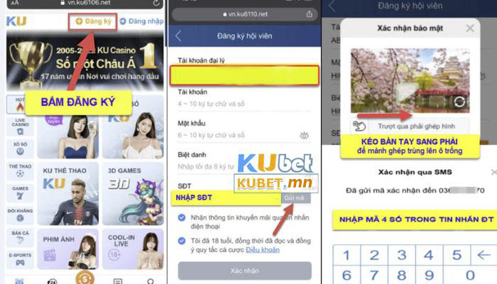 Hướng dẫn đăng ký khi sử dụng điện thoại