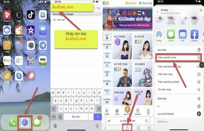 Tải bằng link trang chủ trên hệ điều hành iOS