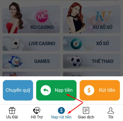 Nạp tiền kubet nhanh chóng tiện lợi